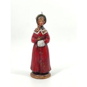 Vintage Caroler 13" Large Decorative Candle A Christmas Carol Rare Red Cloak
